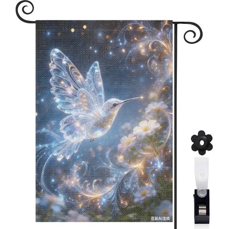 Drapeau de jardin Welcome hibiscus brillant 30 x 45 cm décoration terrasse et cour (1/5)