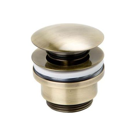 Lot de 2 Vanne de vidange clic-clac pour lavabo et bidet - Finition bronze vieilli, en laiton massif, étanche et durable, installation facile sans outils. (1/2)