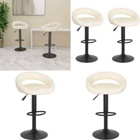 Barhocker 2 Stk. Creme Samt - Samt Sessel - Creme Barhocker - Hochwertige Barhocker - Drehbare Barhocker - Barhocker Mit Fussablage - Home & Living (1/5)