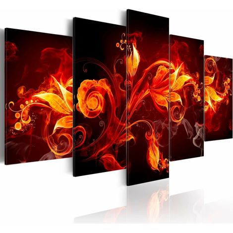 Tableau fleur ardente - 200 x 100 cm (1/4)