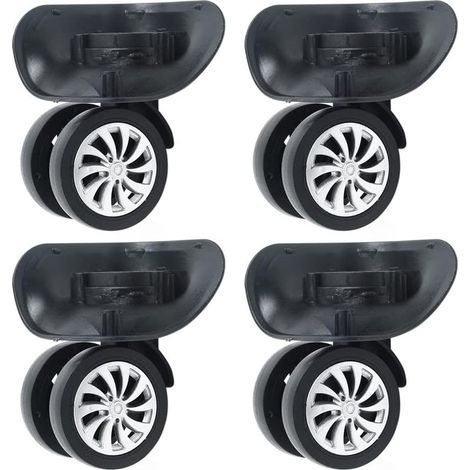 Roues Pivotantes - Caoutchouc - Rotation 360° - Pour Valise Chariot Bagage - Lot de 4 (1/5)