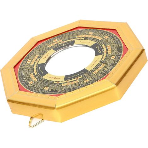 Chinese Feng Shui Convex Bagua Wooden Mirror, 13.5 cm, Hanging Outdoor Mirror for Home, Office, Shop Entrance, Wealth-Attracting Design, (Mirror) (1/5)