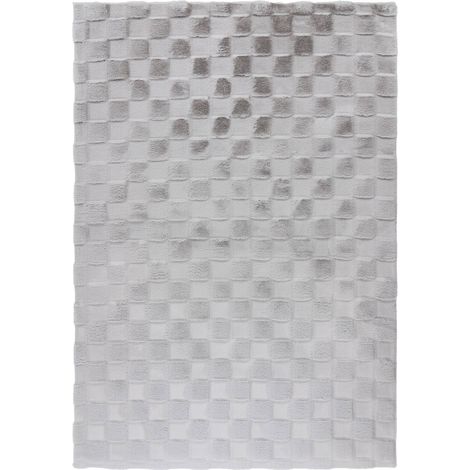 Tapis argent brillant doux et facile à nettoyer - 150 x 80 cm (1/5)