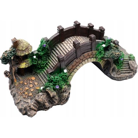 AQUARIUMDEKORATION AQUARIUMDEKORATION SCHÖNE AQUARIUMBRÜCKE XXL 28cm