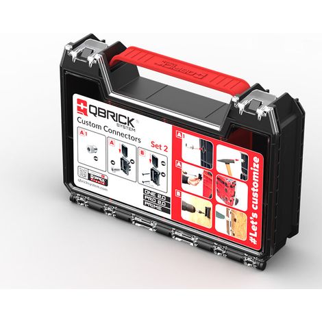 Qbrick – Set de connecteurs personnalisés 2 – 6x connecteurs, 6x mur de connecteurs – Dimensions 255x180x65mm – Compatible ONE 2.0 / PRO 2.0 / PRIME