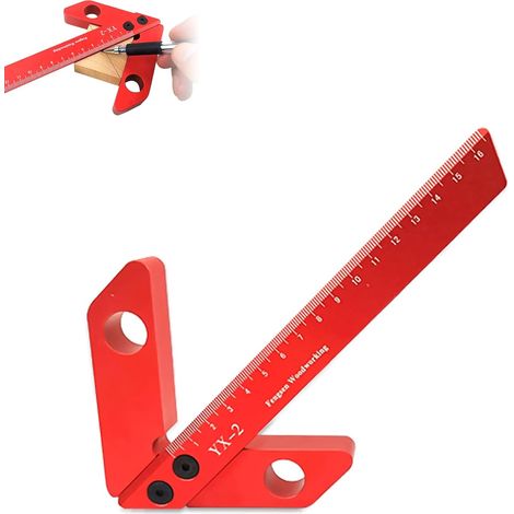 Vorrichtung für die Holzbearbeitungsmitte, 45/90-Grad-Zentriermesser im rechten Winkel, Zentrierwinkel, Messwerkzeug für die Holzbearbeitung (L)