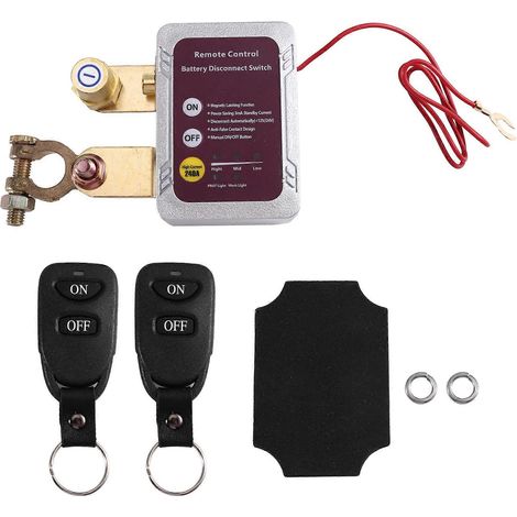 Compatible avec un disjoncteur de batterie télécommandé 12V/24V 240A, interrupteur d'arrêt automatique pour batteries de voiture. (1/5)