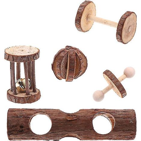 Lot de 5 jouets en bois pour hamster (1/3)