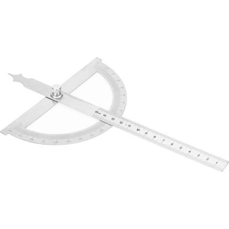 Goniomètre, rapporteur d'angle 1", acier inoxydable, durable, portable, surface lisse, idéal pour le bricolage et le travail du bois (83 mm x 278 mm, argent)