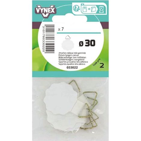 VYNEX - Attache tableau toile gommée d.30mm sc X7