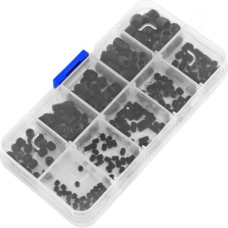 Assortiment de 240 vis à six pans creux, jeu de vis sans tête à six pans creux DIN916 M3-M8