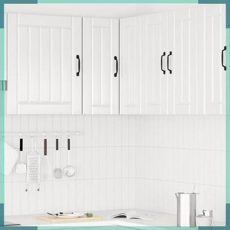 853859 Armoire murale d'angle de cuisine Lucca blanc brillant (1/5)