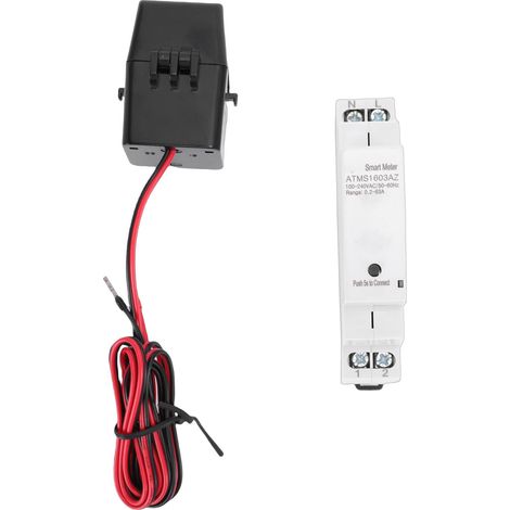 Compteur énergie intelligent rail DIN monophasé – Application suivi temps réel WiFi puissance avec transformateur courant (1/5)