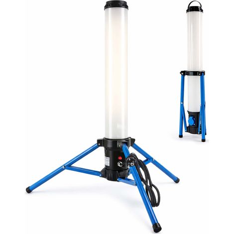 XPOtool LED Tower 200W 360° Ausleuchtung Baustrahler 20.000 Lumen Arbeitsstrahler mit Steckdose