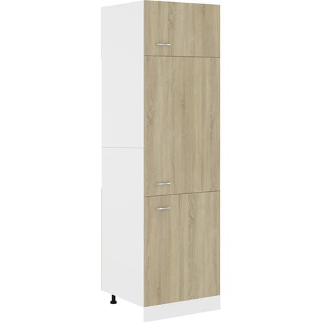 Armadio portaoggetti ergonomico da cucina con quattro ripiani 60 x 57 x 207 cm in legno multistrato rovere sonoma 020047708