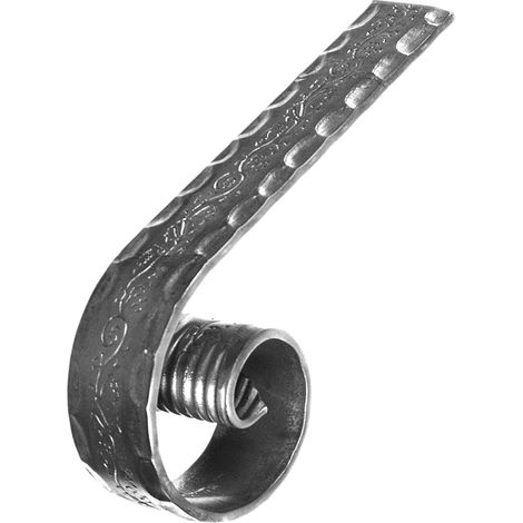 Deco Fer Forge – Crosse martelée en fer forgé 440mm x 170mm – Raccord pour tube de main courante – Épaisseur 8mm pour fixation solide
