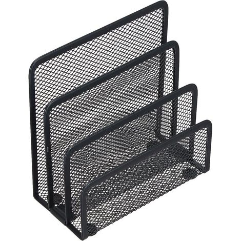 Schreibtisch Ordnerhalter, Schreibtisch Postorganizer, Kleinbriefsortierer, Schreibtisch Organizer aus Metallgitter mit 3 vertikalen, aufrechten (1/5)
