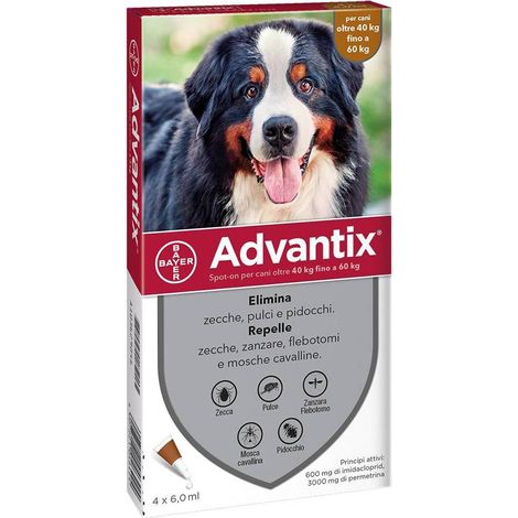 Bayer Advantix Spot On 4 Pipette Cani 40 -60 Kg