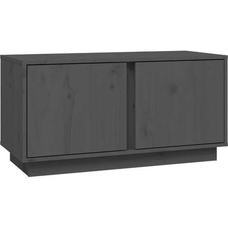 Mueble TV multimedia estantería para televisión buffet para televisión comedor salón dormitorio 80 x 35 x 40,5 cm madera maciza de pino gris 020026277