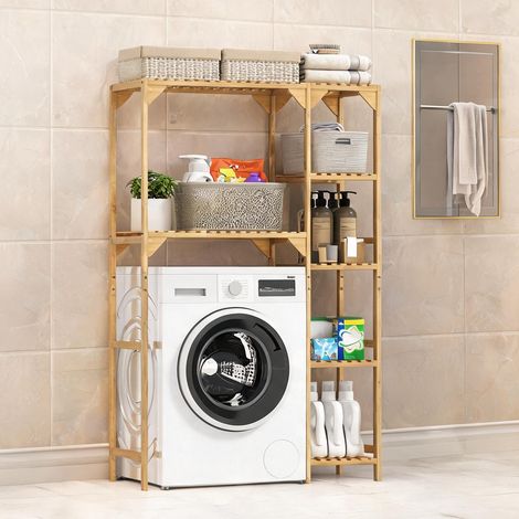 Étagère 100 cm au-dessus de machine à laver en bambou 7 niveaux (1/5)
