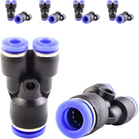 10 pièces 16 mm répartiteur en Y à 3 voies, raccord pneumatique, rapide plastique raccords Push to Connect, adaptateur de conduite d'air PY - PW8-4mm (1/5)