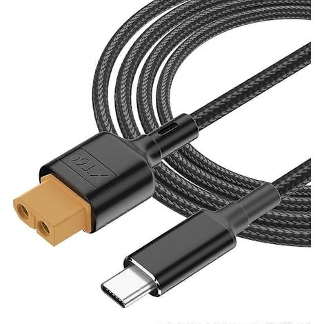 Câble de charge USB-C vers XT60 de type A (100 cm) compatible avec la charge rapide PD 100 W (20 V/5 A). (1/5)
