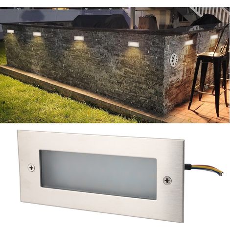 Lampadaire LED, éclairage de marche, spot d'angle encastré étanche pour escalier extérieur, spot encastré au sol (1/5)