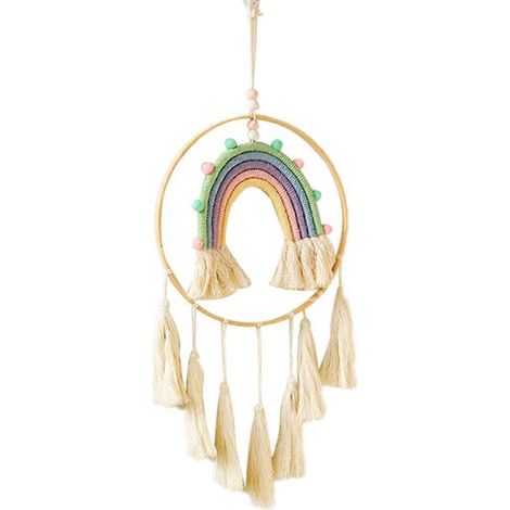 Wanddekoration Geschenk Handgewebte Quasten Regenbogen Hängende Bastelarbeiten (1/5)