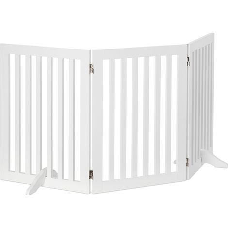 Relaxdays – Barrière pour chien pliable réglable – Hauteur 70 cm – Largeur 154 cm – MDF blanc pour cheminée et four