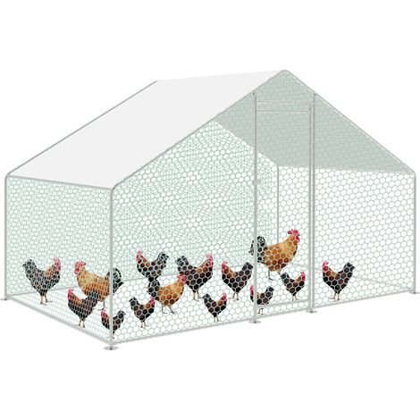 Enclos poulailler parc grillagé acier galvanisé Cage parc enclos pour animaux 2x3 M (1/5)