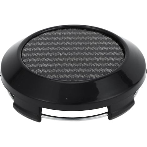 Cache-Moyeu De Roue Noir 64mm Fibre Carbone Pour Voiture 1 Pièce Matériau: Plastique Et Métal, Diamètre Ext. 64mm, Int. 60mm, Clip 6mm, Installation Par Encliquetage, Universel (1/5)