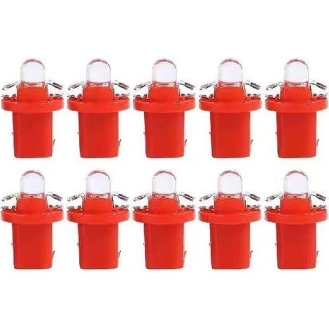 Lot de 10 ampoules LED T5 Lampe avec Support,Ampoules 12V BAX10d B8.5D Ampoule Tableau de Bord pour Voiture et Moto (1/5)