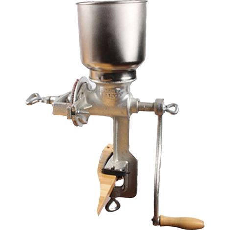 Moulin à céréales manuel à manivelle fonte étamée fixation étau table pour maïs blé café épices noix (1/5)