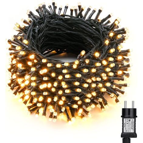 Guirlande Noël Extérieur, 30M 300 LED Lumières de Noël Blanc Chaud Décoration Etanche 8 Modes Guirlande Lumineuse pour Intérieur Maison Fête Mariage Arbre Festival Jardin, Fil Vert(couleur chaude) (1/4)