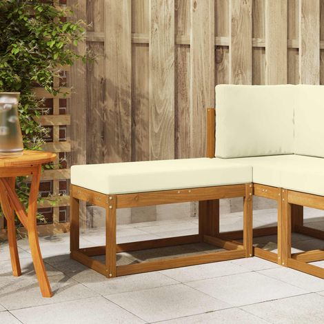 vidaXL Outdoor Stoolbench Natural and Cream 79 x 43 x 37 cm