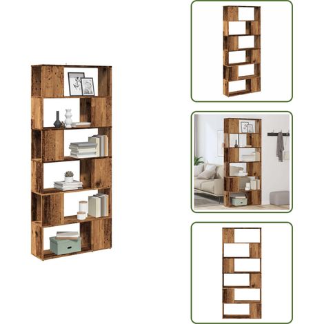 vidaXL Bücherregal/Raumteiler Altholz-Optik 80x24x186 cm (1/5)