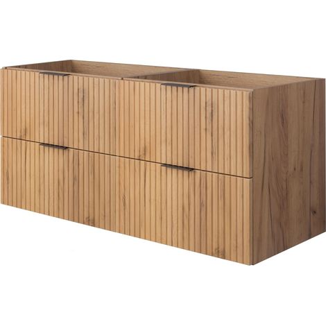 Mobile lavabo, Rovere Craft, 120 (2 x 60 cm) x 57 x 46 cm, maniglia nera, senza piano di lavoro (1/5)