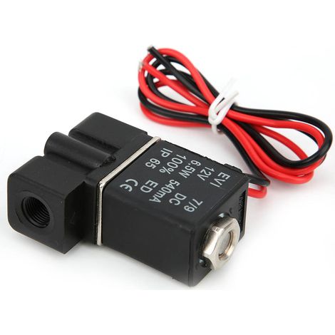 Schnell ansprechendes elektrisches Magnetventil aus Kunststoff, 12 V DC, 2-Wege-System, für Luft, Wasser und Öl, G1/8 (1/5)