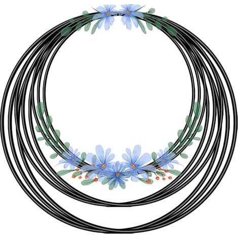 9 Pièces Anneaux Métal Noir, 20/25/30cm Cercle Fer, Couronne Bricolage pour Mariage, Attrape Rêve Macramé, Cerceau Floral Séchées Decoration, Artisanat Mural Suspendre, Guirlande Noël Tenture Murale (1/5)