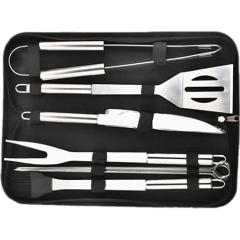 Ensemble de 9 ustensiles de barbecue en acier inoxydable, pour une utilisation intérieure et extérieure, avec sac Oxford. - AquaForge (1/5)