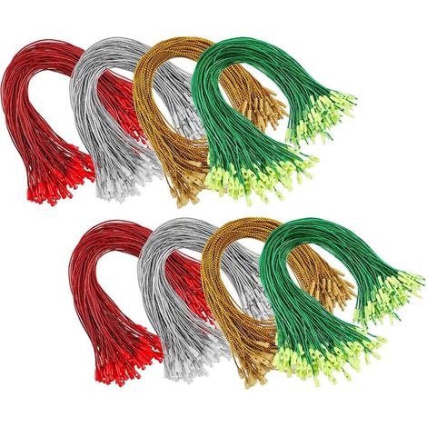 Cordes pour Étiquettes Suspendues Verrouillage à Pression en Polyester et Plastique, 400 Pièces, pour Décoration Sapin de Noël et Emballages Présents (1/5)