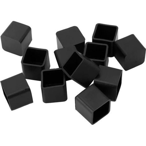 Beijiyi – Embouts carrés en caoutchouc 25 mm – Antidérapants pour chaises et tables – Lot de 12 pièces – Protège les sols des rayures (1/5)