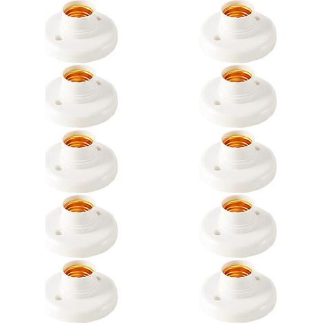 10pcs E27 Plastic Screw Lamp Holder Round Lamp Holder Bulb Socket Lamp Holder Adapter