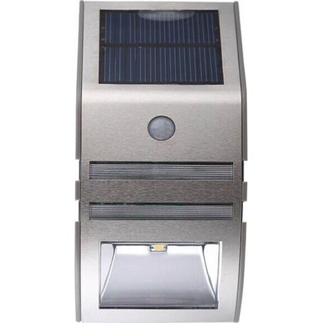 Lampes solaires de terrasse lumineuses 2 LED pour escalier marche/arrêt automatiques étanches en acier inoxydable, lampes solaires d'extérieur pour patio, allée, clôture de jardin, passage mural (1/3)