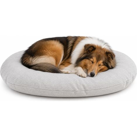 Panier Chien - Coussin Chien et Chat - Ovale Gris Clair - 90 x 66 x 10 cm - Déhoussable - Lavable à 30°C (1/5)