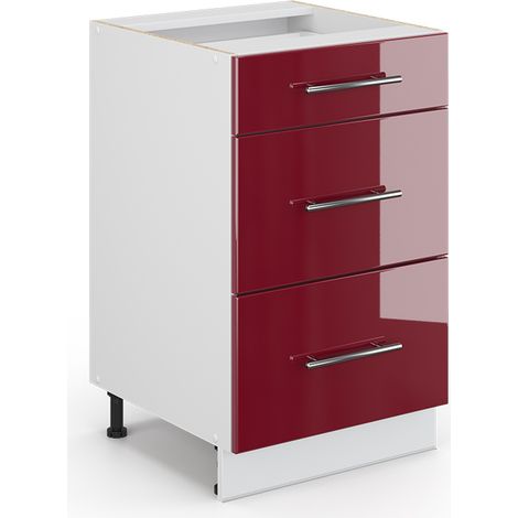 Badschrank Fame-Line, Bordeaux Hochglanz, 50 x 81.6 cm ohne Arbeitsplatte, Vicco