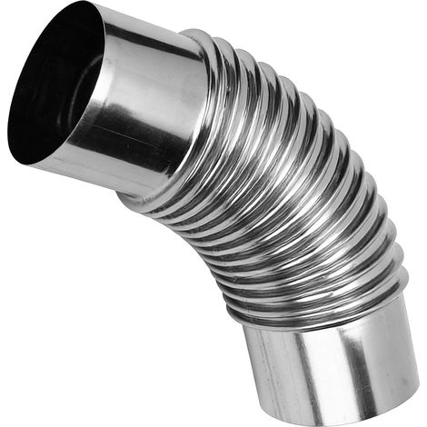 Coude de conduit de poêle, diamètre 7,5 cm, coude de rallonge de conduit en acier inoxydable, pour poêle à bois de camping en plein air, angle de 45 degrés (1/5)