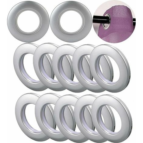 Lot de 100 Œillets Ronds en Plastique pour Rideaux, Voilage, Douche et Salle de Bain (1/4)