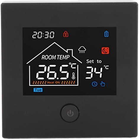 Thermostat connecté programmable pour chaudière murale, alimenté par piles, régulateur de température intelligent domotique (1/5)