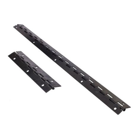Pair Lot 4 charnières piano inox noires 300x30x1mm, 48 vis incluses, pour portes armoires, bateaux, meubles